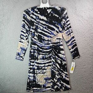 $139 NEW DKNY Midi Dress Size 10 P Petite Fitted Strech‎ Mesh Lined Multicolor